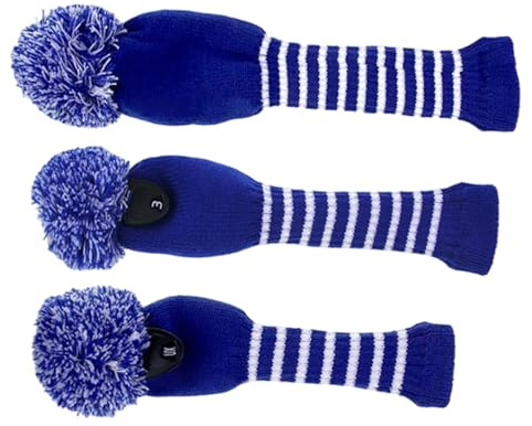 Bomefoi Schutzhauben Für Golfschläger - Golf Driver Kopfschutz Hülle - Dreiteilige Weiche Strickhauben Schlägerschutz Ballsport Zubehör Für Übungsplatz Garten Turnier Jugendliche Erwachsene