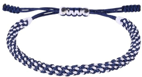 sourcing map Braided Rope Bracelets Plaid Pattern Adjustable Woven Cord Handmade String Stylish Accessory