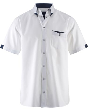 BABISTA Herren Kurzarmhemd Stefzite | Elegantes Kurzarmhemd für Männer, Hochwertige Baumwoll-Freizeitmode, Stylische Kontrastdetails