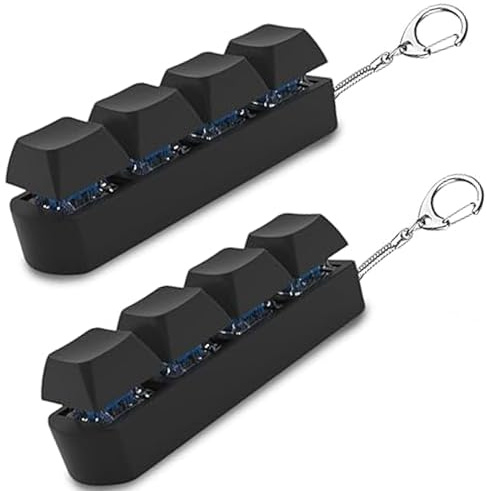 2PCS Keyboard Fidget Toy,Fidget Keyboard,Keyboards Clicker Fidgets Toy,Portable Fidgets Clicker 4 Buttons,Fashionable Stress Relief Gifts for Adults and Children(Black)
