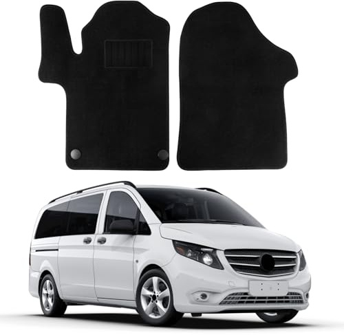 Auto Fußmatten Ersatz für Mercedes-Benz Vito/V-Class W447 2014-2026 | Premium Fussmatten Sitz Vorn Classic Schwarz Auto Teppiche Passform