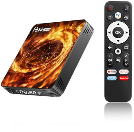TV Box Android 14.0, 2026 Nuovo Android Box RK3528 4GB 64GB Supporto 4K 8K 2.4/5.8GHz Dual Band WiFi6 BT5.4 HDR10+ 10/100M Ethernet Internet Smart TV Box con Telecomando Vocale Bluetooth HS86 PRO13
