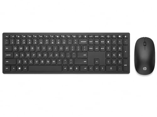 HP Tastiera e mouse wireless 710, design sottile con tasti silenziosi, connessione Lag-Free a 2,4 GHz, compatibile con Multi-OS (Windows, Mac, Chrome), nero