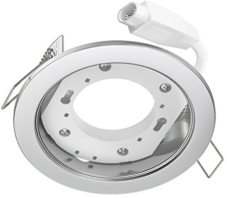 ledscom.de Deckeneinbauleuchte RUBA, edelstahl matt, rund, 107mm Ø, 1x GX53 max. 25W