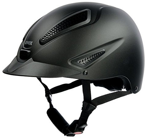 uvex perfexxion II - robuster Reithelm für Damen und Herren - individuelle Größenanpassung - optimale Belüftung - black matt - 55-58 cm