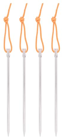 iBasingo 4 Stück/Los Titan Legierung Zelt Heringe 165mm Camping Tent Stakes Tragbare Zelt Nägel Heavy Duty Zeltpfähle Zelt Zubehör Ti4005P