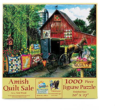 Sunsout Puzzle 1000 Teile - Tom Wood - Amish Quilt Sale
