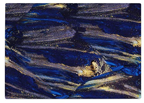 Blue Navy Gold Funky Cool Kitchen Worktop Protector Saver Glass Chopping Board