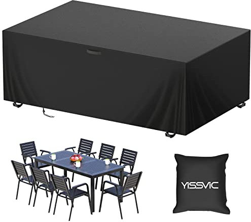YISSVIC Housse Salon de Jardin Exterieur 180 x 120 x 74cm 420D Oxford Housse Table de Jardin Bache Salon de Jardin Imperméable Résistant à la Vent Pluie UV Déchirure