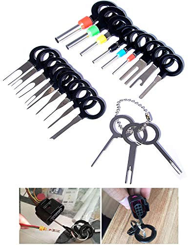 CESFONJER 21Pcs Herramientas de Eliminacion de Terminales Kit de Extractor de Pin de Conector Crimpado Cableado Cable Electrico del Coche Juego de Herramientas Manuales de Reparacion