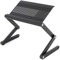 Laptoptisch Notebook-Ständer Tablet-Ablage Beistell-Tisch Aluminium-Legierung Platte 45x25cm Schwarz Höhe verstellbar Lüftungsschlitze für Bett