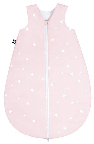 Julius Zöllner Baby Sommerschlafsack aus 100% Baumwolle, Größe 90, 12-24 Monate, Standard 100 by OEKO-TEX, made in Germany, Star rose