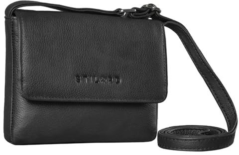 STILORD 'Audrey' Handtasche Damen Leder Klein Elegante Umhängetasche für Frauen Mini Crossbody Bag Schultertasche XS Damentasche zum Ausgehen Shopping Freizeit, Farbe:schwarz