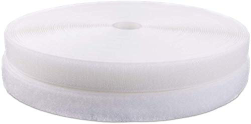 IHKFILAN Klettband zum Nähen Klettband und Haken Aufnähen Tapes (Nicht Adhesive) Beide Seiten enthalten, 2cm x 10M Rolle,Weiß