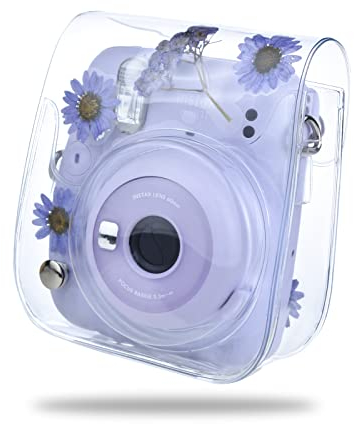 Rieibi Tasche für Fuji Mini 12/11/9/40 Sofortbildkamera, Transparent Hart PVC Kameratasche Schutzhülle
