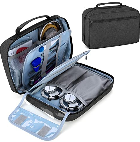 Damero Tragetasche für 2 Stethoskope, Tragbare Stethoskoptasche Kompatibel mit 3M Littmann/ADC/Omron Stethoskop und Zubehör für Krankenschwestern, Schwarz