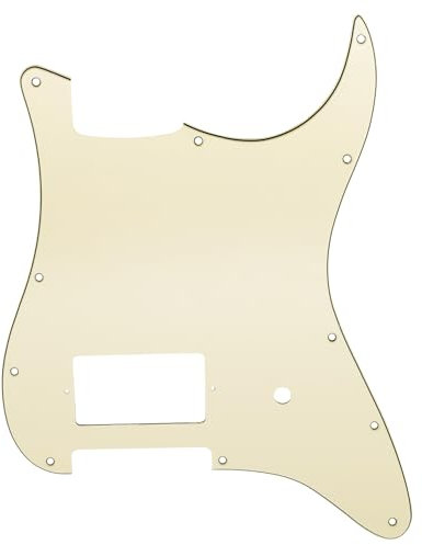 Musiclily Pro 11 Holes ST Strat One Humbucker Guitar Pickguard Scratch Plate for USA/Mexico Fender Tom Delonge Stratocaster Electric Guitar, 3Ply Cream
