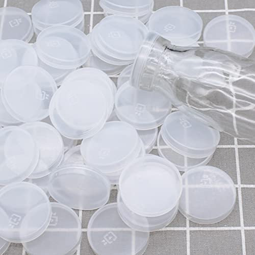50Pcs Couvercles Pots à Yaourt, Ronde Couvercles Universels Souple pour Pot de Yaourt en Verre Bouchons Alimentaire Hermetiques Compatible avec Pot de Yaourt Laitière ou Pot de Yaourt du Commerce
