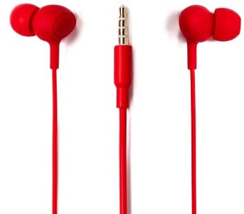 TELLUR Basic Gamma In-Ear-Kopfhörer, kabelgebunden, integriertes Mikrofon, 3,5-mm-Klinkenstecker, leicht, Freisprechanrufe und Musik (rot)