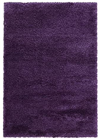 Giantore Teppich 160 x 230 cm Lila 50 mm Hochflor/Flauschiger Teppich aus hochwertigem Polypropylen/Teppich flauschig als Schlafzimmer, Kinderzimmer oder Wohnzimmerteppich