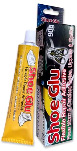 Shoe Glue Footwear and Clothing Waterproof Repairs -90g (Clear) - Shoes, Boot, Coats, Trousers, Trainers and more. - Strong Bond, Flexible, Can Be Used on Sole and Upper