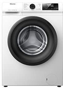 Hisense WFQP8014EVM - Lavadora con Vapor, Clase A, Carga Frontal 8 Kg, 1400 rpm, 16 Programas, Control de balanceo inteligente del tambor, Display LED, Programa rápido, Bloqueo Infantil, Blanco