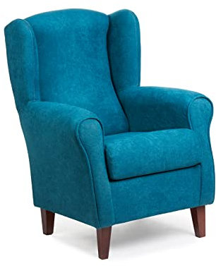 Sillonea - Sillón Orejero Roma: Butaca Ergonómica Tapizada en Tela Antimanchas, Ideal para Lectura y Relajación en Salón - Medidas 100x74x77cm