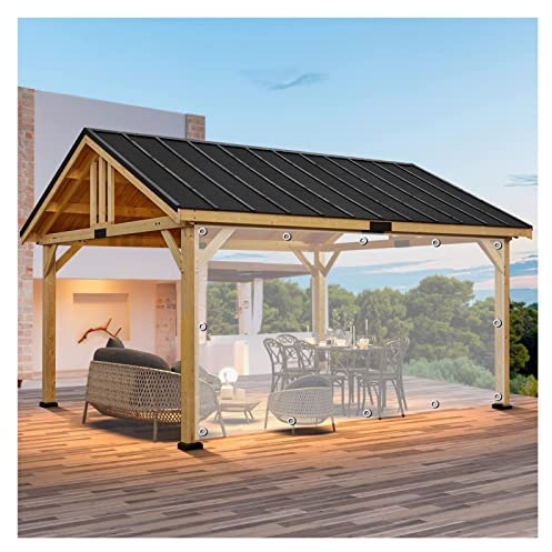 ZHZHXR Außenvorhänge Transparent PVC Dick Pavillon Hof, Dach und Garage Anpassbar (Size : 4x3m(13.1x9.8ft))