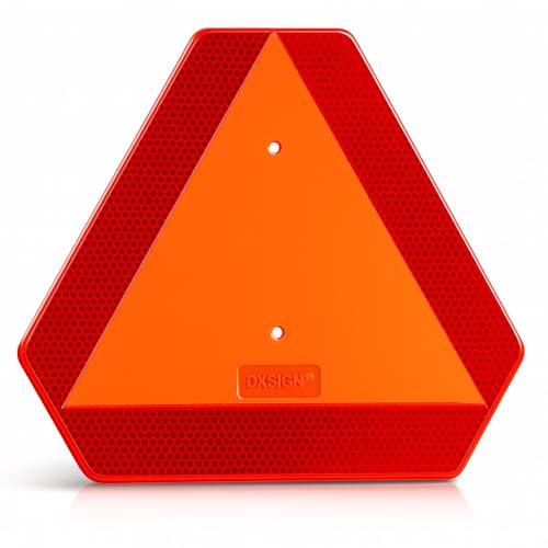 Langsam bewegliches Fahrzeugschild, Kunststoffschild, Punktemuster, langsam bewegliches Fahrzeug, SMV-Schild, 35,6 x 40,6 x 0,4 cm/5 mm dick, Diamantqualität, reflektierend, bis zu 7 Jahre im Freien,