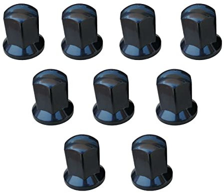 60 tapas largas de plástico para tuercas de rueda de 32 mm, color negro, para camión, remolque, autobús, camión, vehículo LKW