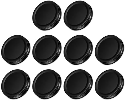 QUARKZMAN 30 Stück Einmachglasdeckel, 70mm/2,76 Regular Mouth Zinnplattenkappen auslaufsicher für Einmachgläser Küchenaufbewahrung (Schwarz)
