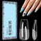 TOMICCA 504 Pièces Capsule Americaine Ongle Ballerine, 12 Tailles Faux Ongles, Cercueil Court Moyen Matte Transparent, Avec Valise De Rangement, Pose Americaine Capsule pour Diy Nail Art