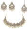 Veritas Commerce Group Beautiful Handcrafted Kundan Jewellery Set in White/Cream, Gold and Silver - Inspired by Indian and Pakistani design