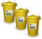 Neat. Large Plastic Bins - 90L, Heavy Duty Kitchen Bin with Metal Handle, Dustbin with Lid, Yellow - 3Pack