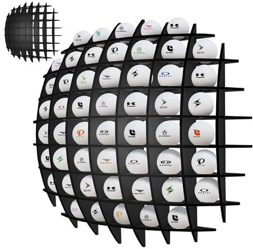 Golfball-Display, bis zu 52 Stück, Golfballhalter, Wandmontage, Golfballständer für Golfliebhaber (schwarz)