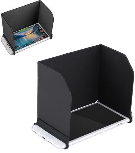 HERCHR Monitor Sun Hood Sunshade Compatible for Phones Tablets, Anti-Glare Sun Shade Visor Foldable Tablet Sunhood Remote Controller Monitor Phone Cover Tablet Sunshade Accessory for Drone (L121)