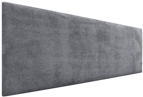 DHOME Kopfteil in unifarbenem Cord, hohe Qualität, modernes gepolstertes Kopfteil, Luxus-Bett, gepolstertes Schlafzimmer (Dunkelgrau, 160 cm)