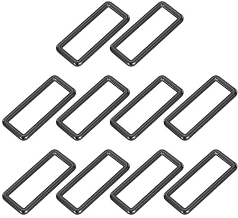 QUARKZMAN Metall Rechteckring, Metall Rechteckige Schnallen und Verschlüsse Gurtbandbefestigung Metallringe für Taschengürtel Rucksack DIY Zubehör Gürtelschnallen