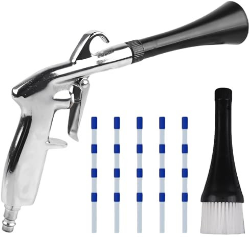 Druckluft Reinigungspistole, Kompressor Trocken Ausblaspistole 6-9 Bar mit 5 Schlauch, Sprühen Hochdruck Luftpistole, Druckluftpistolen Sprühpistole für Schmutz und Staub aus Auto(Schwarz)