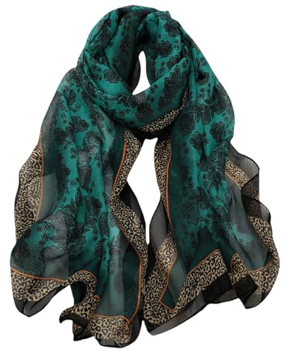 FAIRYGATE Scarfs for Women Fashion Womens Lovely Long Sheer Chiffon Neck Shawl Head Scarves 50cm X 150 cm Soft Fabric Wrap Floral Print Scarf Gifts for Lady Girl A4927