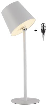 SellTec LED Tischleuchte Akku USB, Flaschenleuchte weiß dimmbar Touchdimmer, IP54 Außen für Garten, Gartentisch, Camping, Balkon oder Terrasse (weiß)