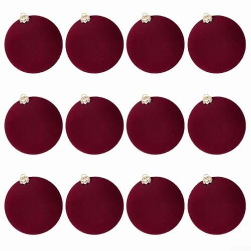 Advokingtap 12 palline in velluto per decorare alberi e interni (vino rosso)