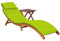 Myheimly Akazienholz Massiv Sonnenliege mit Auflage Gartenmöbel Liege Gartenliege Holzliege Saunaliege Liegestuhl Relaxliege Strandliege Knallgrün,1 Sonnenliege mit Tisch
