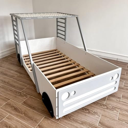 HOMEforDREAMS Kinder Autobett, Holz Bettrahmen mit Kletterbereich (140x70cm)