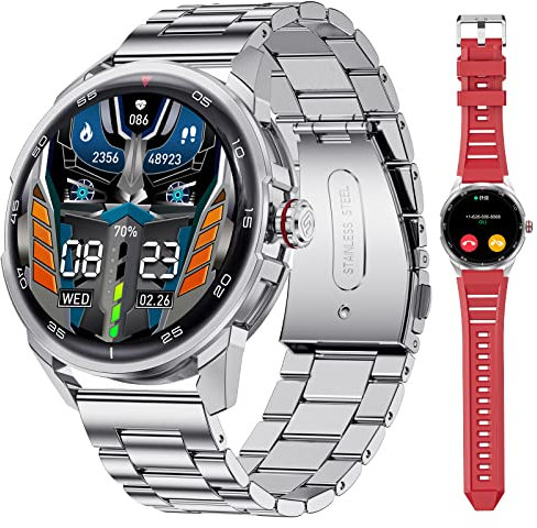 LIGE Montre Connectée Homme, 1.32 HD Smartwatch pour Android/iOS, Montre Sport Podometre Sommeil Moniteur Cardiofrequencemetre SpO2, Montre Intelligente Etanche IP68/200+ Cadran
