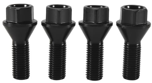 ZZSYHDM Autoteile 4 Stücke Schwarze Radmuttern Bolzen für BMW E30 E36 E46 E60 E90 36136781150 Ersatz
