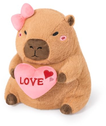 shownicer Plüschtier Capybara Kuscheltier Stofftier Kawaii Capybara Plüsch Kissen Spielzeug Geschenk für Valentinstag Freundin Mädchen Kinder (Braun Capybara, 30cm)