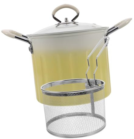 Hemobllo 1 Set Di Scolapasta Per Friggitrice In Acciaio Inossidabile Pentola Multifunzione Per Olio Da Cucina Con Coperchio Pentola Per Friggere Utensili Da Cucina Pentola Per Zuppa