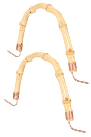 Ciieeo 2pcs Bamboo Teapot Handles Replacement 20cm Copper Base Household Kettle Grip Teapot Bamboo Handle Accessories for Glass Ceramic and Purple Clay