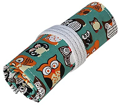 Gadpiparty Federmäppchen mit Eulenmotiv, Handgefertigt aus Stoff